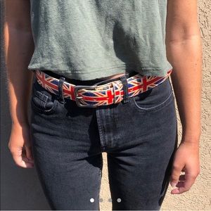 Vintage Genuine Leather Union Jack Belt